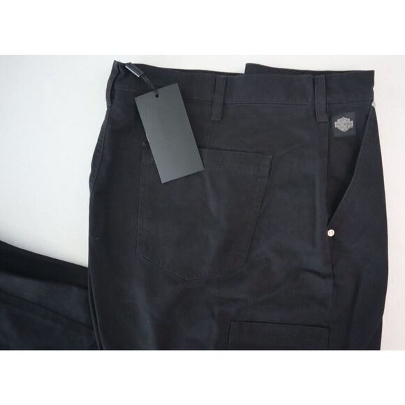 Harley-Davidson 96002-23VM Men Sz 42x30 Black Unique Appearance Woven Work Pants - Picture 6 of 11